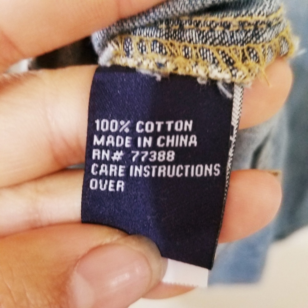 Madewell Snap Button Down Denim Chambray Shirt Xs - image 8